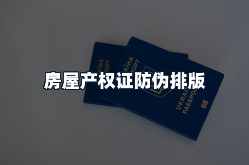 房屋产权证防伪排版